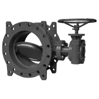 Двухэксцентриковый дисковый поворотный затвор-TL42-Tafline (Тафлайн), DN1000 PN10, фланцевый с редуктором.