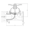 Клапан мембранный фланцевый, серии TL55, TAFLINE, DN125 PN16, со штурвалом