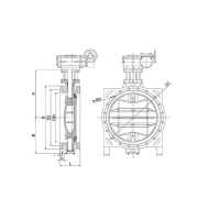 Двухэксцентриковый дисковый поворотный затвор-TL42-Tafline (Тафлайн), DN1000 PN10, фланцевый с редуктором. Тафлайн