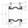 Антивибрационный компенсатор серии TLV, Tafline (Тафлайн), DN450 PN10, PTFE, фланцевый Тафлайн
