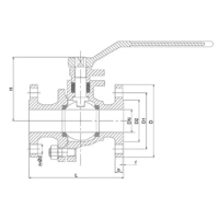 Кран шаровой полнопроходной фланцевый, серии TL33-DI, Tafline (Тафлайн), DN100 PN16, стальной, с доп. упл. и рукояткой Тафлайн