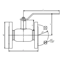 Кран шаровой стандартнопроходной фланцевый, серии TL31-F, Tafline (Тафлайн), DN50 PN40, стальной, с рукояткой Тафлайн