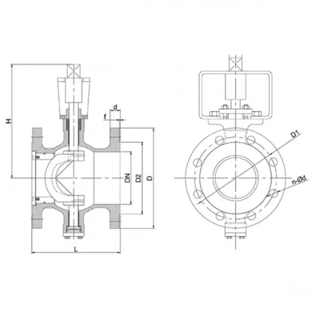 Кран эксцентриковый полусферический-TL34-F-TAFLINE, DN200 PN16, фланцевый